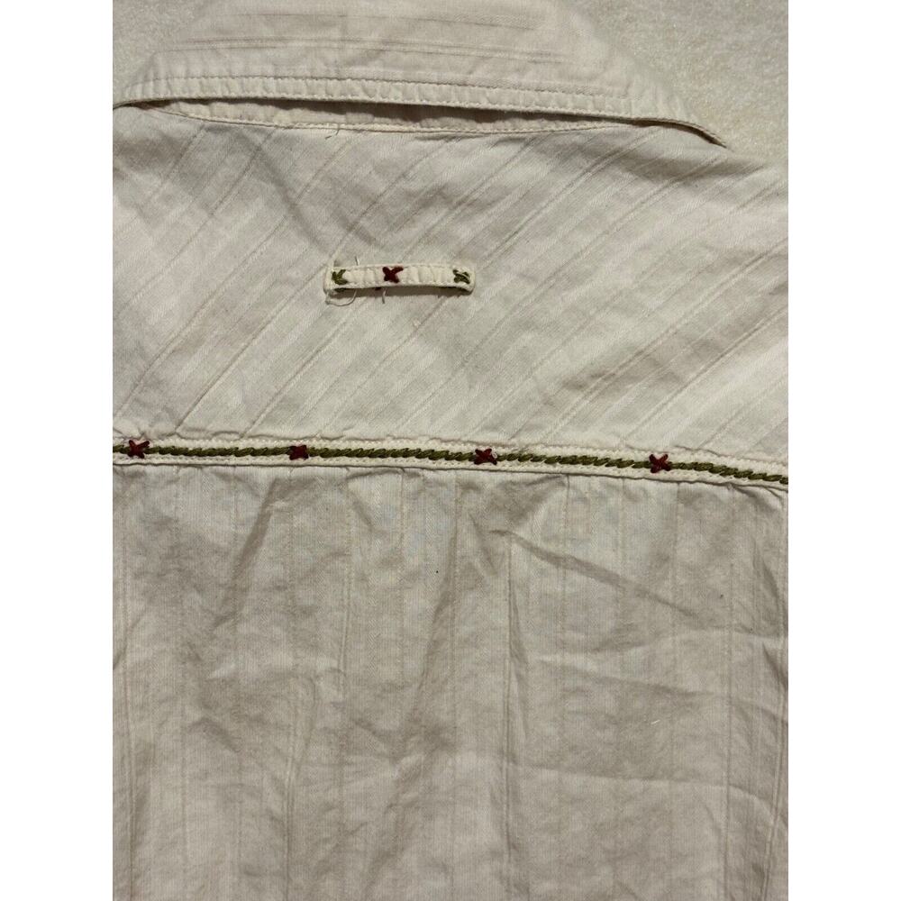 Vintage Bill Blass women XL Cream Button Down Embroidered top Cowgirl‎ boho work - Picture 8 of 9